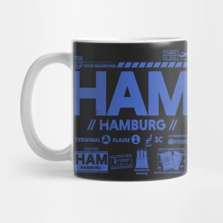 Vintage Hamburg HAM Airport Code Travel Day Retro Travel Tag Germany Mug
